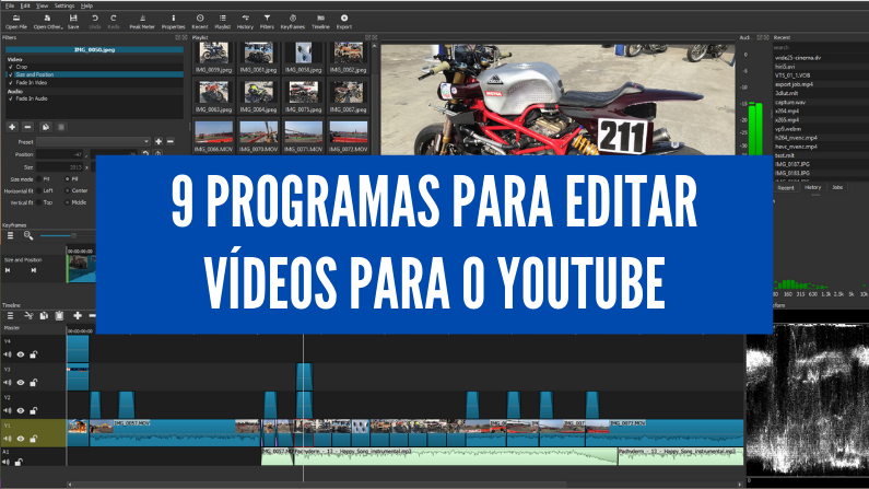 9 programas gratuitos para editar videos para o youtube